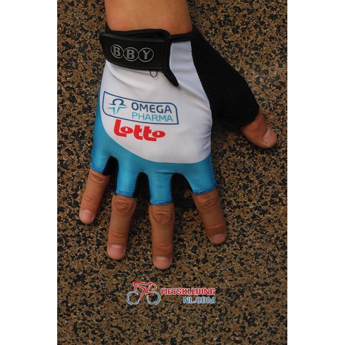 2020 Omega Pharma Lotto Korte Handschoenen Wit Blauw